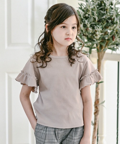 Catherine Cottage(キャサリンコテージ)の「フリル袖リブTシャツ(Tシャツ/カットソー・キッズ・サックスブルー/コーラルピンク/ミント/チャコールグレー/ライラック/ベージュ/スモークピンク/ライラック系1/アイボリー・110/130/150/100/120/140)」の22枚目の写真
