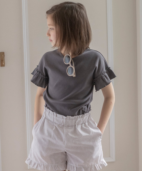 Catherine Cottage(キャサリンコテージ)の「フリル袖リブTシャツ(Tシャツ/カットソー・キッズ・サックスブルー/コーラルピンク/ミント/チャコールグレー/ライラック/ベージュ/スモークピンク/ライラック系1/アイボリー・110/130/150/100/120/140)」の15枚目の写真