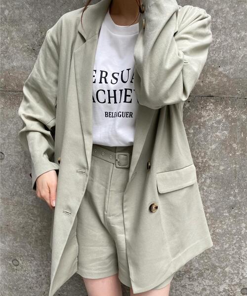 INGNI（イング）の「SETUP対応Wテーラージャケット（テーラードジャケット・レディース・ライトベージュ/ブラウン/ライトカーキ・M）」の3枚目の写真