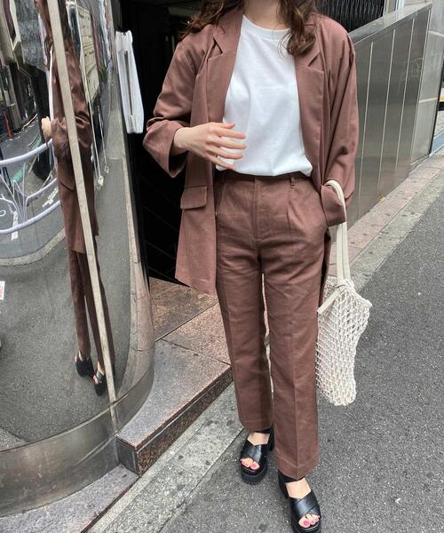 INGNI（イング）の「SETUP対応Wテーラージャケット（テーラードジャケット・レディース・ライトベージュ/ブラウン/ライトカーキ・M）」の14枚目の写真