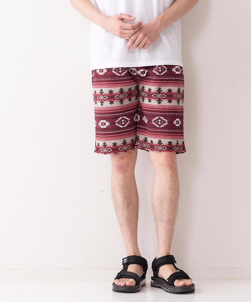 Blue Standard （ブルースタンダード）の「【BLUE STANDARD】ボーダー　フォト　リーフ　総柄ショーツ（その他パンツ・メンズ・ホワイト/インディゴブルー/レッド/ネイビー/ブルー/グリーン/チャコールグレー/スミクロ・LARGE/X-LARGE/MEDIUM）」の8枚目の写真