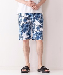 【BLUE STANDARD】ボーダー フォト リーフ 総柄ショーツ