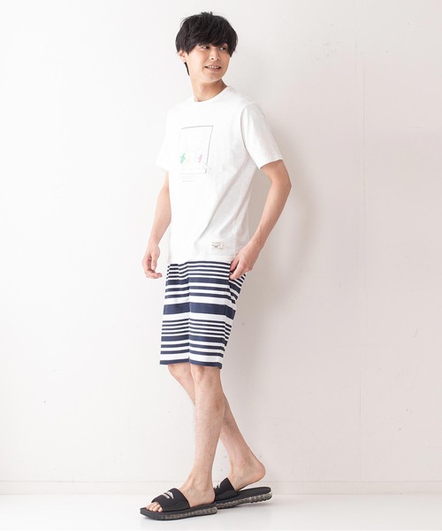 Blue Standard （ブルースタンダード）の「【BLUE STANDARD】ボーダー　フォト　リーフ　総柄ショーツ（その他パンツ・メンズ・ホワイト/インディゴブルー/レッド/ネイビー/ブルー/グリーン/チャコールグレー/スミクロ・LARGE/X-LARGE/MEDIUM）」の11枚目の写真