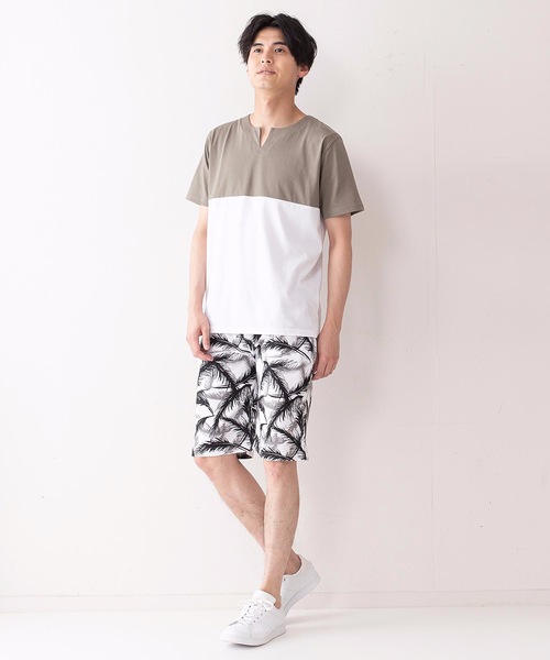 Blue Standard （ブルースタンダード）の「【BLUE STANDARD】ボーダー　フォト　リーフ　総柄ショーツ（その他パンツ・メンズ・ホワイト/インディゴブルー/レッド/ネイビー/ブルー/グリーン/チャコールグレー/スミクロ・LARGE/X-LARGE/MEDIUM）」の15枚目の写真