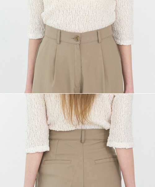 UNE MANSION（ユヌマンション）の「[UNEORIGINAL]サイドラインテーピングポイントスラックス（スラックス・レディース・ブラック/ベージュ/グレー/ブルー・SMALL/MEDIUM）」の10枚目の写真