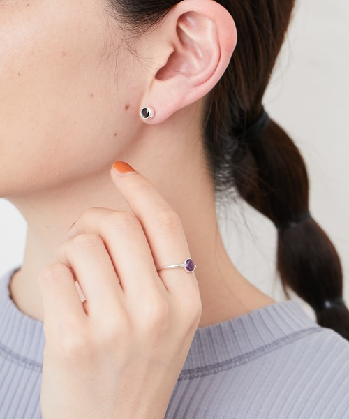 ear PAPILLONNER(イアパピヨネ)の「(WEB限定カラーあり)シルバー925プチストーンリング(リング・レディース・ホワイト/イエロー/パープル/ナチュラル・FREE)」の14枚目の写真