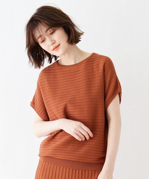 DRESKIP（ドレスキップ）の「◆【2点セット】シアードルマンニット（その他トップス・レディース・ダークオレンジ/ネイビー/サンドベージュ・03/02/04）」の3枚目の写真