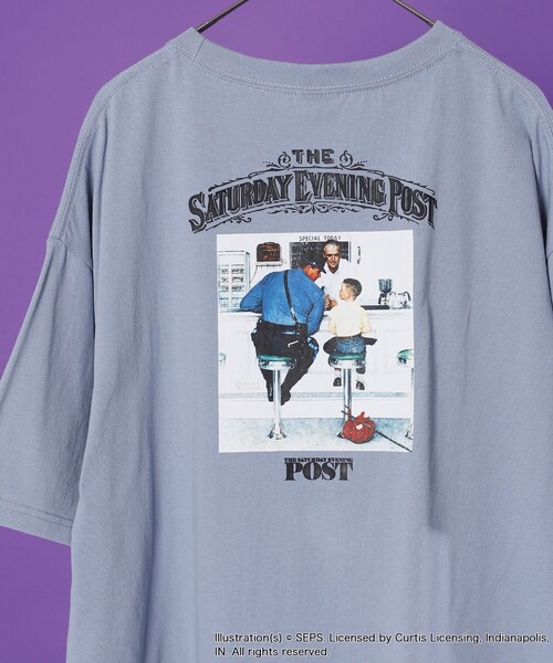 FREAK'S STORE（フリークスストア）の「WEB限定 THE SATURDAY EVENING POST/サタデーイブニングポスト 別注 バックプリントTシャツ/POLICE（Tシャツ/カットソー・メンズ・ブラック/サックスブルー/ホワイト/ベージュ・SMALL/MEDIUM/X-LARGE/LARGE）」の4枚目の写真