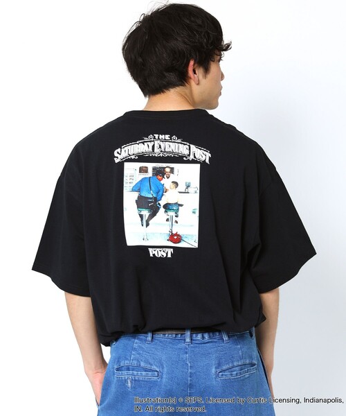 FREAK'S STORE（フリークスストア）の「WEB限定 THE SATURDAY EVENING POST/サタデーイブニングポスト 別注 バックプリントTシャツ/POLICE（Tシャツ/カットソー・メンズ・ブラック/サックスブルー/ホワイト/ベージュ・SMALL/MEDIUM/X-LARGE/LARGE）」の11枚目の写真