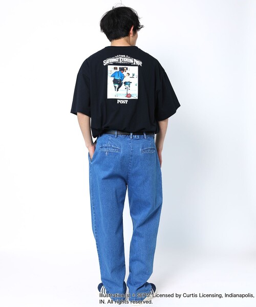 FREAK'S STORE（フリークスストア）の「WEB限定 THE SATURDAY EVENING POST/サタデーイブニングポスト 別注 バックプリントTシャツ/POLICE（Tシャツ/カットソー・メンズ・ブラック/サックスブルー/ホワイト/ベージュ・SMALL/MEDIUM/X-LARGE/LARGE）」の5枚目の写真