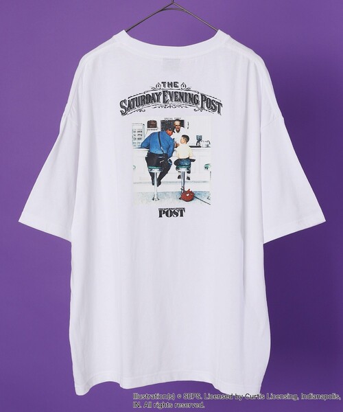 FREAK'S STORE（フリークスストア）の「WEB限定 THE SATURDAY EVENING POST/サタデーイブニングポスト 別注 バックプリントTシャツ/POLICE（Tシャツ/カットソー・メンズ・ブラック/サックスブルー/ホワイト/ベージュ・SMALL/MEDIUM/X-LARGE/LARGE）」の7枚目の写真