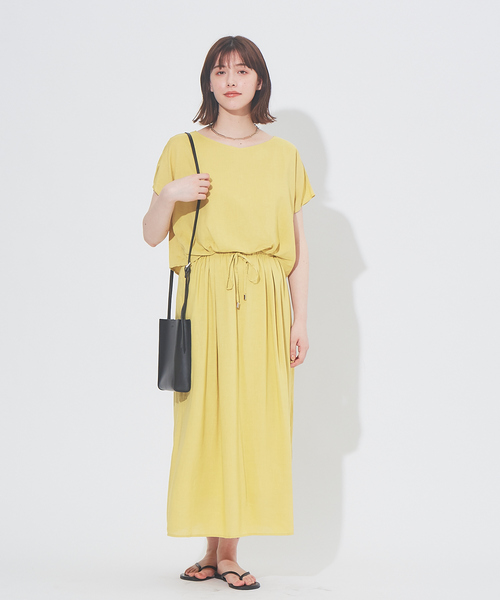 abahouse mavie（アバハウスマヴィ）の「レーヨンリネンウエストギャザーワンピース（ワンピース・レディース・ブラック/ブラウン/イエロー・フリー）」の17枚目の写真