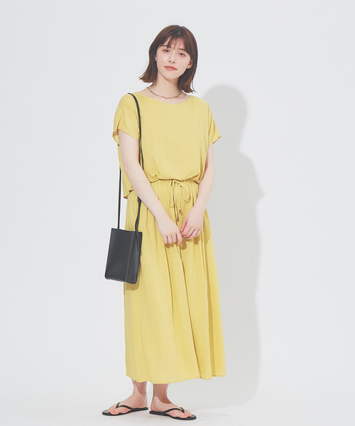abahouse mavie（アバハウスマヴィ）の「レーヨンリネンウエストギャザーワンピース（ワンピース・レディース・ブラック/ブラウン/イエロー・フリー）」の18枚目の写真