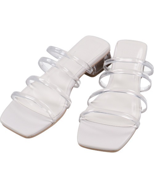 SPINNS（スピンズ）の「PVC素材メニーストラップローヒールサンダル（サンダル・レディース・ホワイト/ブラック/ベージュ/ミント・LL/M/L）」の22枚目の写真