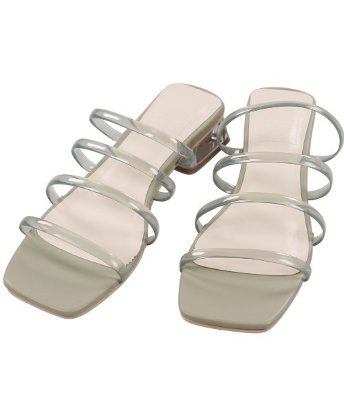 SPINNS（スピンズ）の「PVC素材メニーストラップローヒールサンダル（サンダル・レディース・ホワイト/ブラック/ベージュ/ミント・LL/M/L）」の20枚目の写真