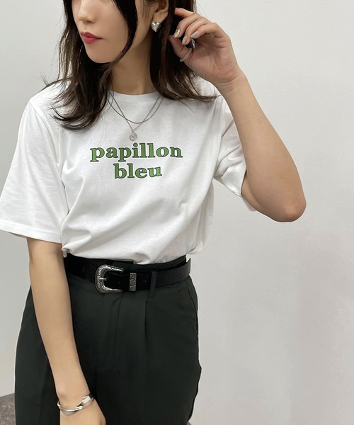 apres jour mignon(アプレジュールミニョン)の「アソートロゴTシャツ 【ZOZOTOWN限定アイテム】(Tシャツ/カットソー・レディース・グリーン系その他/オフホワイト/ピンク系その他/ブラック/ブルー系その他/ナチュラル・フリー/X-LARGE)」の4枚目の写真
