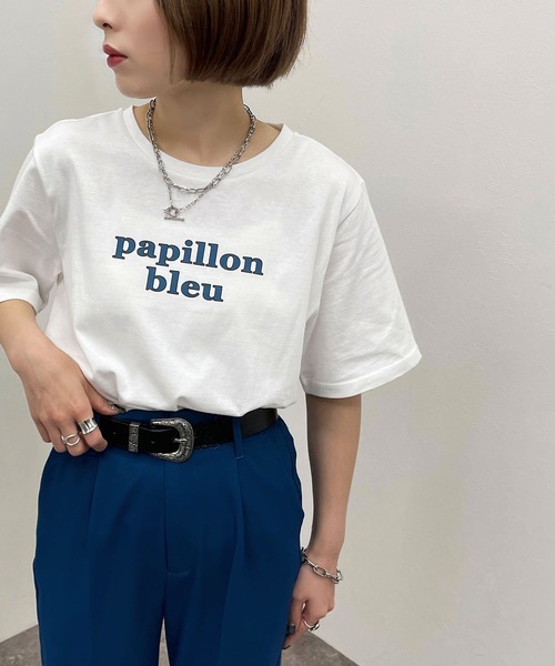 apres jour mignon(アプレジュールミニョン)の「アソートロゴTシャツ 【ZOZOTOWN限定アイテム】(Tシャツ/カットソー・レディース・グリーン系その他/オフホワイト/ピンク系その他/ブラック/ブルー系その他/ナチュラル・フリー/X-LARGE)」の5枚目の写真
