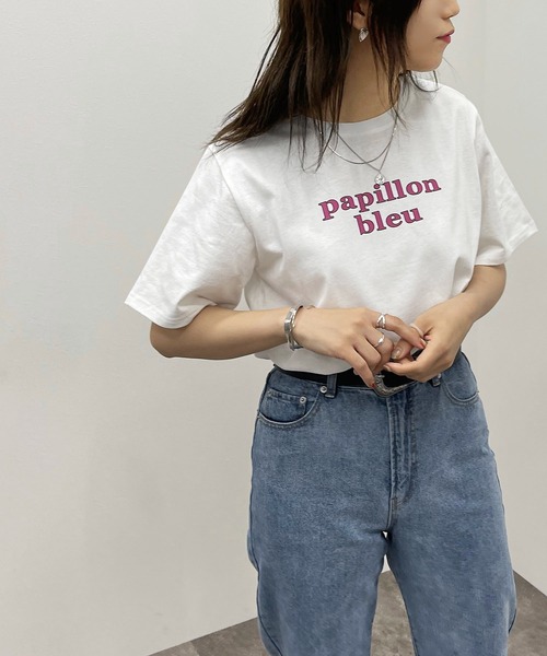 apres jour mignon(アプレジュールミニョン)の「アソートロゴTシャツ 【ZOZOTOWN限定アイテム】(Tシャツ/カットソー・レディース・グリーン系その他/オフホワイト/ピンク系その他/ブラック/ブルー系その他/ナチュラル・フリー/X-LARGE)」の6枚目の写真