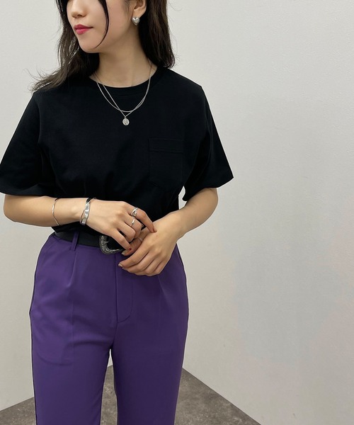 apres jour mignon(アプレジュールミニョン)の「アソートロゴTシャツ 【ZOZOTOWN限定アイテム】(Tシャツ/カットソー・レディース・グリーン系その他/オフホワイト/ピンク系その他/ブラック/ブルー系その他/ナチュラル・フリー/X-LARGE)」の15枚目の写真