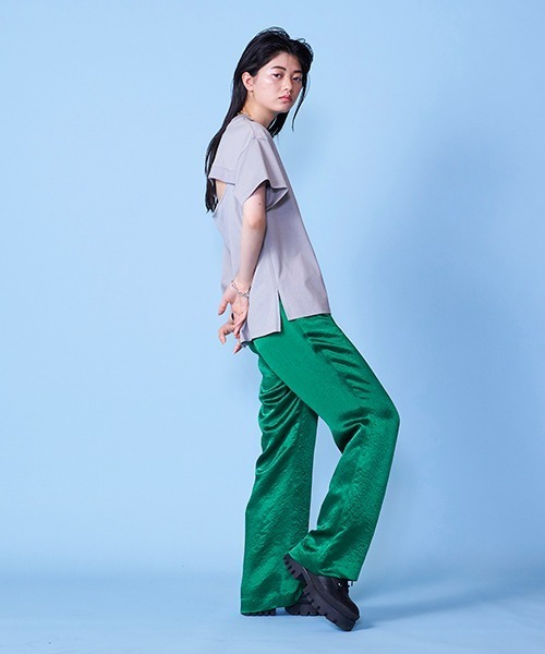 lautreamont BLEUBLANC（ロートレアモンブルーブラン）の「バックオープンTシャツ（Tシャツ/カットソー・レディース・チャコールグレー/グレー/オレンジ・9号）」の9枚目の写真