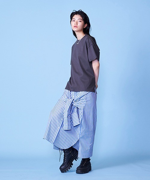 lautreamont BLEUBLANC（ロートレアモンブルーブラン）の「バックオープンTシャツ（Tシャツ/カットソー・レディース・チャコールグレー/グレー/オレンジ・9号）」の11枚目の写真