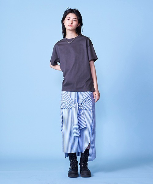 lautreamont BLEUBLANC（ロートレアモンブルーブラン）の「バックオープンTシャツ（Tシャツ/カットソー・レディース・チャコールグレー/グレー/オレンジ・9号）」の12枚目の写真