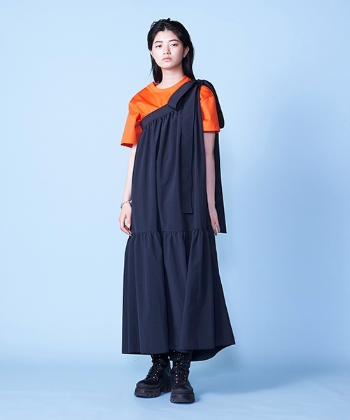 lautreamont BLEUBLANC（ロートレアモンブルーブラン）の「バックオープンTシャツ（Tシャツ/カットソー・レディース・チャコールグレー/グレー/オレンジ・9号）」の18枚目の写真