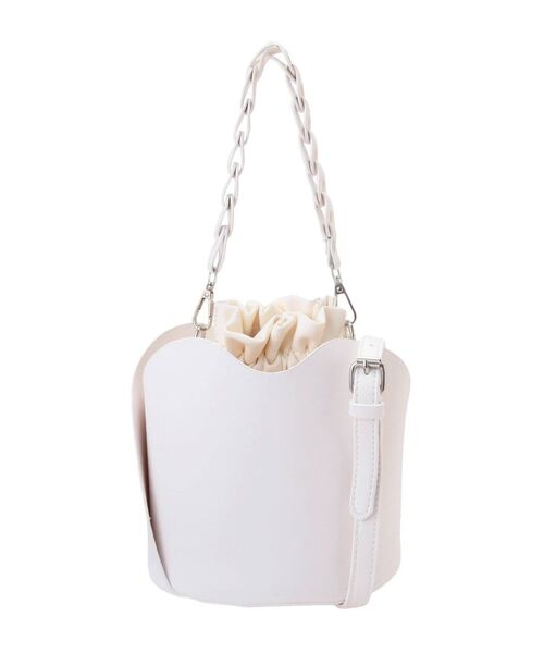 dazzlin（ダズリン）の「チェーンポーチバケツバッグ（ハンドバッグ・レディース・オフホワイト/ベージュ・FREE）」の2枚目の写真