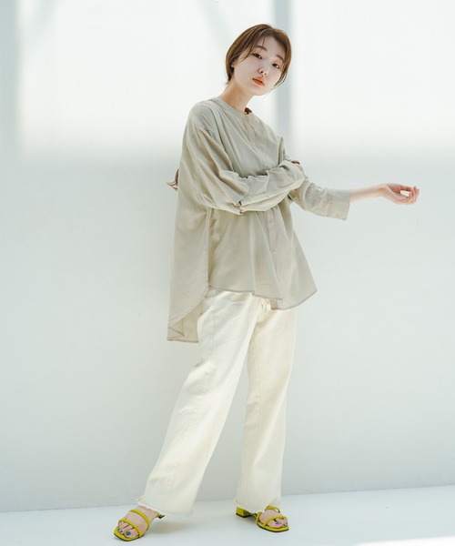 Kastane(カスタネ)の「ボタンアレンジ2wayチェックシャツ(シャツ/ブラウス・レディース・ピンク/スカイブルー・FREE)」の17枚目の写真