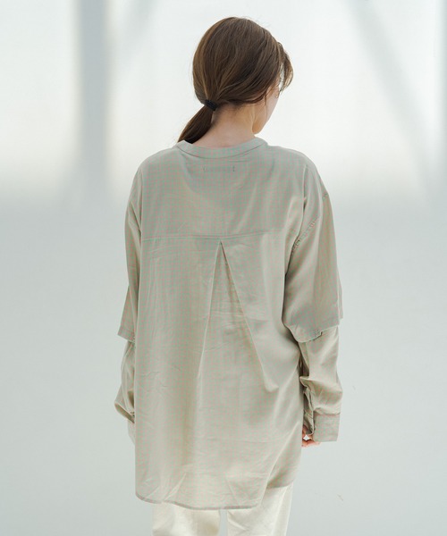 Kastane(カスタネ)の「ボタンアレンジ2wayチェックシャツ(シャツ/ブラウス・レディース・ピンク/スカイブルー・FREE)」の21枚目の写真