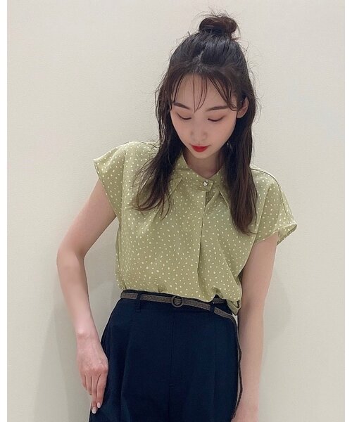 DRESKIP(ドレスキップ)の「◆【追加生産】プリントアシメネックブラウス(シャツ/ブラウス・レディース・ホワイト系3/ネイビー系/ホワイト系5/ライトイエロー系1・02/03/01)」の7枚目の写真