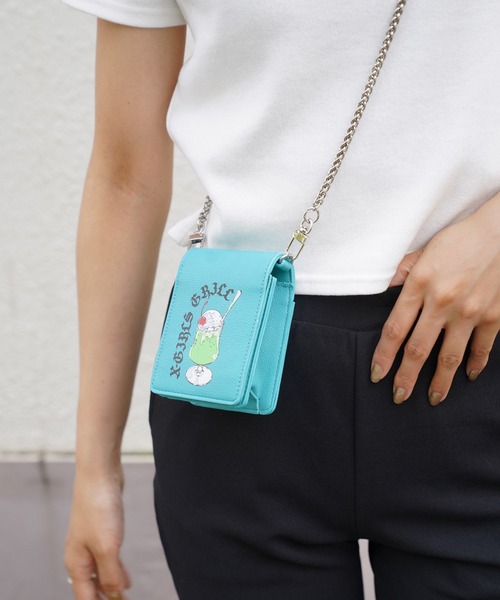 X-girl（エックスガール）の「FAUX LEATHER COMPACT CASE（ポーチ