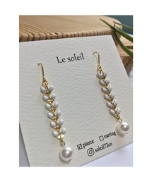 【Le soleil】可憐なリーフモチーフピアス(MA)