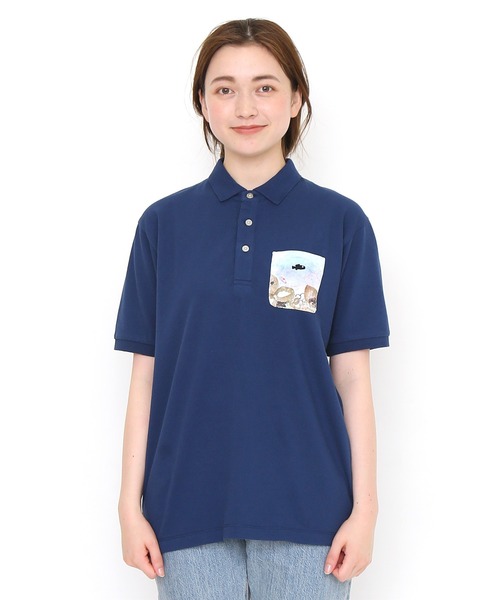 Design Tshirts Store graniph（デザイン　ティーシャツ　ストア　グラニフ）の「スイミーポケット (レオレオニ) ｜コラボポロシャツ（ポロシャツ・メンズ・ネイビー・LARGE/SMALL/MEDIUM/X-SMALL）」の8枚目の写真