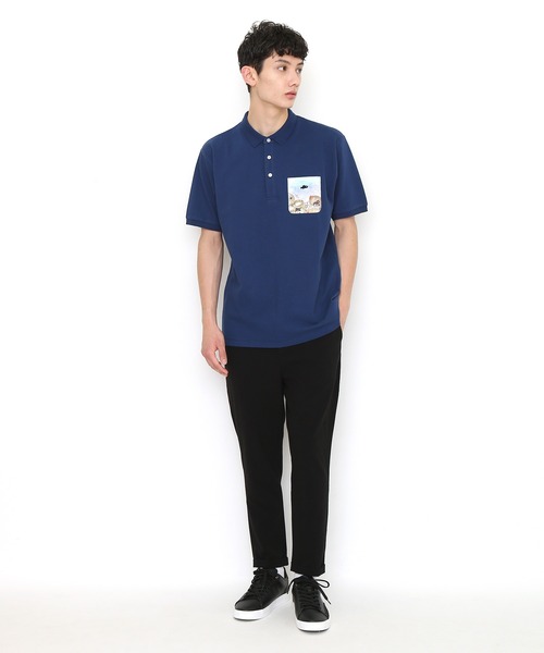 Design Tshirts Store graniph（デザイン　ティーシャツ　ストア　グラニフ）の「スイミーポケット (レオレオニ) ｜コラボポロシャツ（ポロシャツ・メンズ・ネイビー・LARGE/SMALL/MEDIUM/X-SMALL）」の9枚目の写真