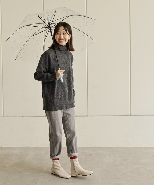 SESTO(セスト)の「gu21aw/Catビニール傘58cm(長傘・レディース・ミント/ブラック系その他/ブラック・ONE SIZE)」の1枚目の写真