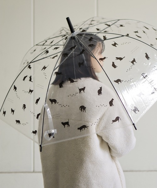 SESTO(セスト)の「gu21aw/Catビニール傘58cm(長傘・レディース・ミント/ブラック系その他/ブラック・ONE SIZE)」の2枚目の写真