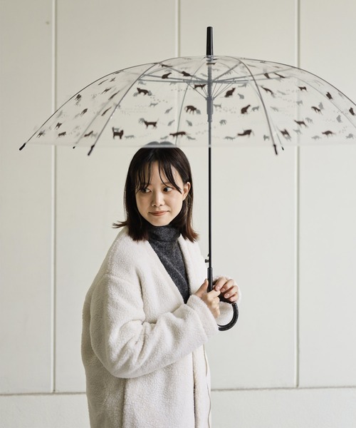 SESTO(セスト)の「gu21aw/Catビニール傘58cm(長傘・レディース・ミント/ブラック系その他/ブラック・ONE SIZE)」の5枚目の写真