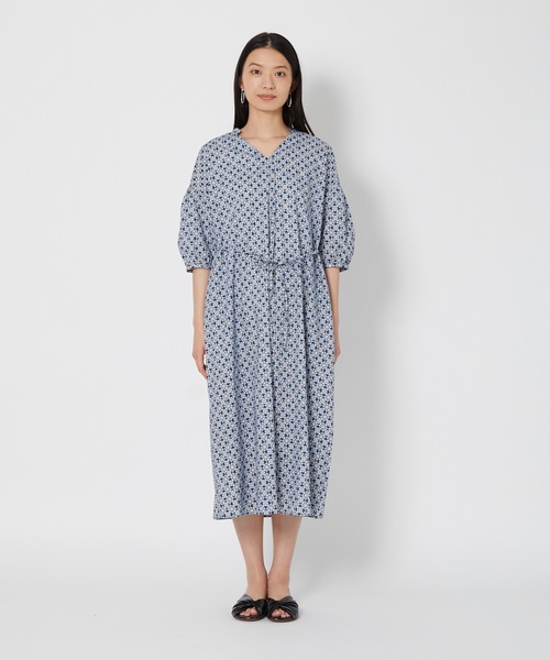 shop DADA(ショップダダ)の「コットンプリントワンピース(1S05-6182)(ワンピース・レディース・ネイビー/ブルー・FREE)」の14枚目の写真