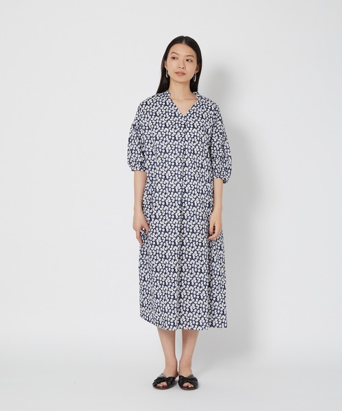 shop DADA(ショップダダ)の「コットンプリントワンピース(1S05-6182)(ワンピース・レディース・ネイビー/ブルー・FREE)」の11枚目の写真