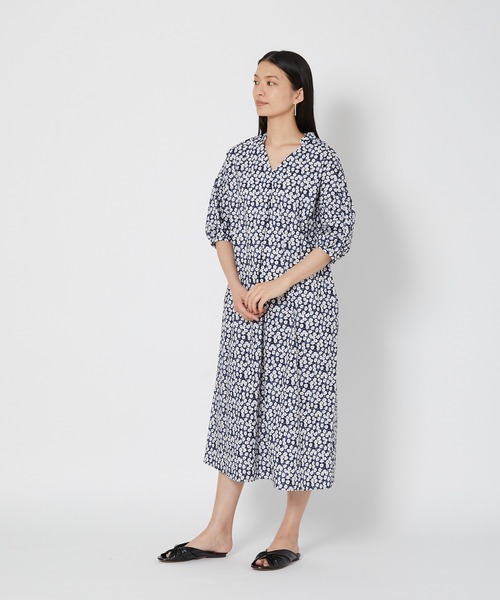 shop DADA(ショップダダ)の「コットンプリントワンピース(1S05-6182)(ワンピース・レディース・ネイビー/ブルー・FREE)」の9枚目の写真
