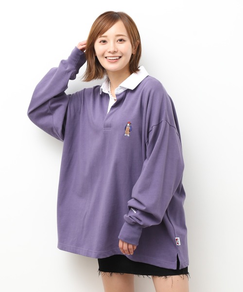 JUNRED(ジュンレッド)の「BEN DAVISエンブロイダリーラガーロングTシャツ(Tシャツ/カットソー・メンズ・パープル/ネイビー/グリーン・M/L/LL)」の3枚目の写真