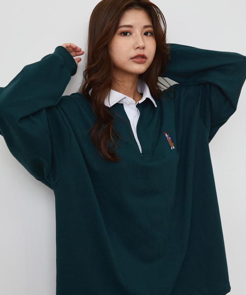 JUNRED(ジュンレッド)の「BEN DAVISエンブロイダリーラガーロングTシャツ(Tシャツ/カットソー・メンズ・パープル/ネイビー/グリーン・M/L/LL)」の13枚目の写真