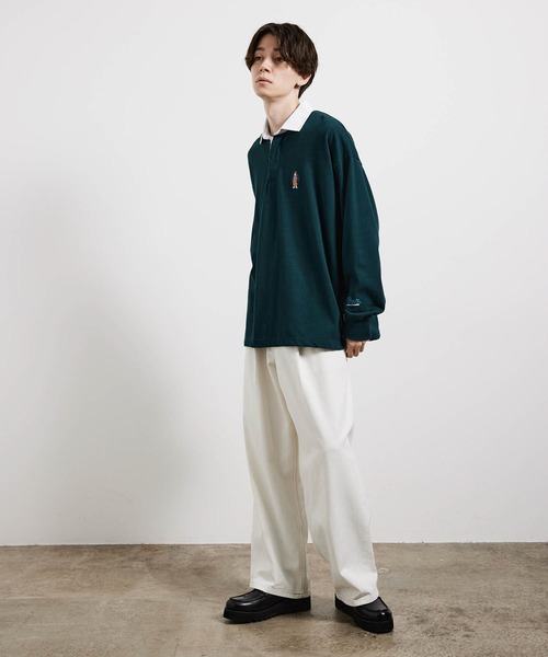 JUNRED(ジュンレッド)の「BEN DAVISエンブロイダリーラガーロングTシャツ(Tシャツ/カットソー・メンズ・パープル/ネイビー/グリーン・M/L/LL)」の7枚目の写真