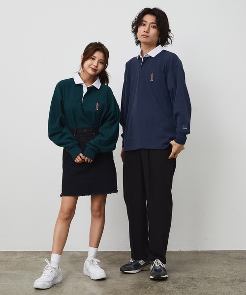 JUNRED(ジュンレッド)の「BEN DAVISエンブロイダリーラガーロングTシャツ(Tシャツ/カットソー・メンズ・パープル/ネイビー/グリーン・M/L/LL)」の6枚目の写真