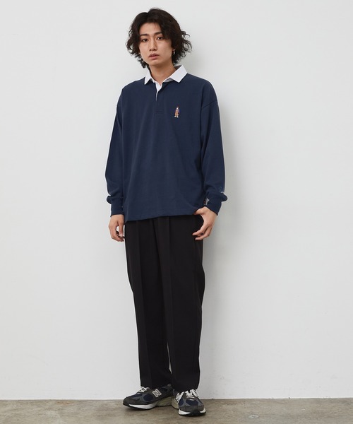 JUNRED(ジュンレッド)の「BEN DAVISエンブロイダリーラガーロングTシャツ(Tシャツ/カットソー・メンズ・パープル/ネイビー/グリーン・M/L/LL)」の21枚目の写真