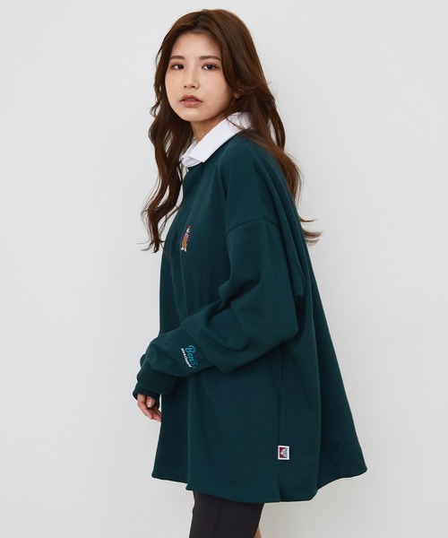 JUNRED(ジュンレッド)の「BEN DAVISエンブロイダリーラガーロングTシャツ(Tシャツ/カットソー・メンズ・パープル/ネイビー/グリーン・M/L/LL)」の5枚目の写真