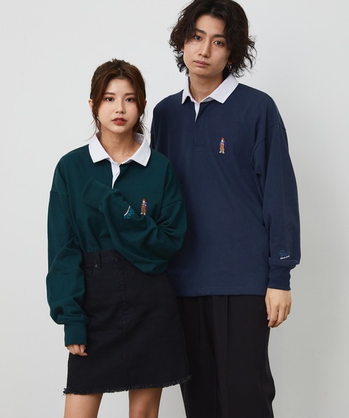 JUNRED(ジュンレッド)の「BEN DAVISエンブロイダリーラガーロングTシャツ(Tシャツ/カットソー・メンズ・パープル/ネイビー/グリーン・M/L/LL)」の14枚目の写真