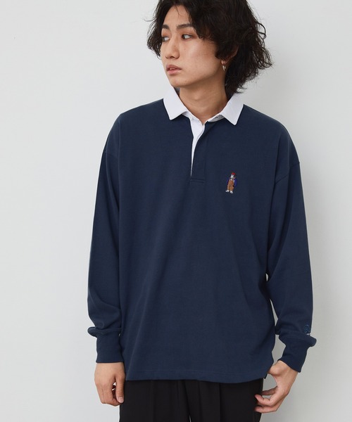 JUNRED(ジュンレッド)の「BEN DAVISエンブロイダリーラガーロングTシャツ(Tシャツ/カットソー・メンズ・パープル/ネイビー/グリーン・M/L/LL)」の4枚目の写真
