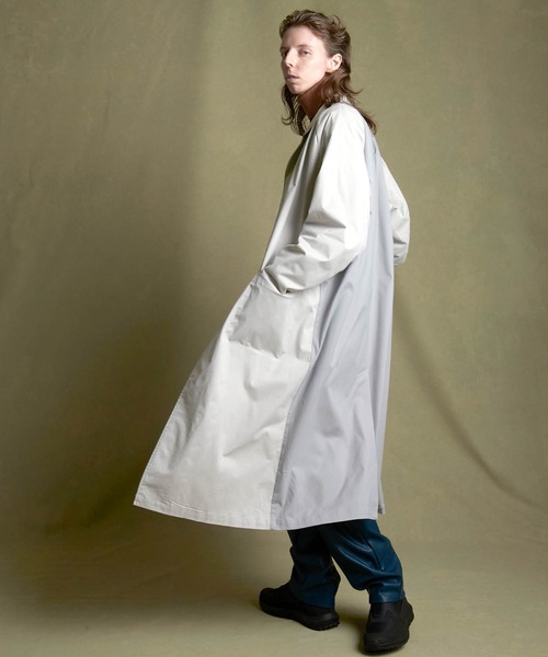 ENDER PRODUCTS（エンダープロダクツ）の「ストレッチツイル 背面切替 オーバーサイズチェスターコート【ENDER PRODUCTS/エンダープロダクツ】（チェスターコート・メンズ・ライトグレー/アイボリー・FREE）」の17枚目の写真